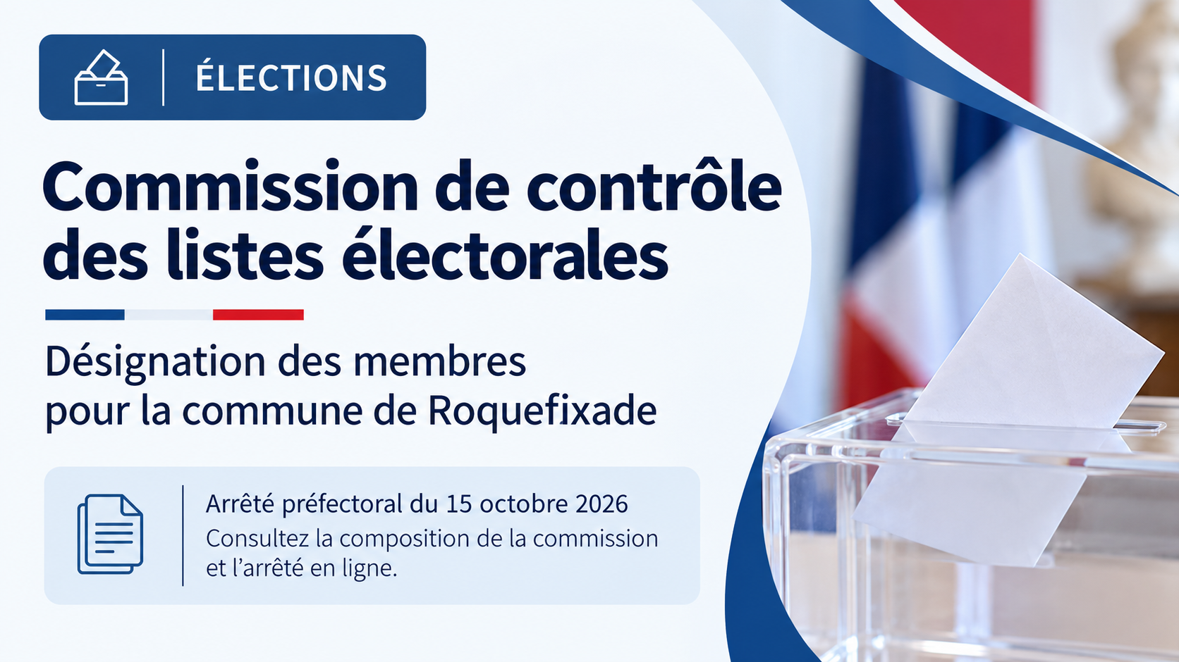 Commission de contrôle des listes électorales – Désignation des membres