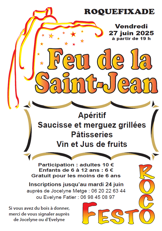 Arrêté portant autorisation du Feu de la Saint-Jean le vendredi 27 juin 2025